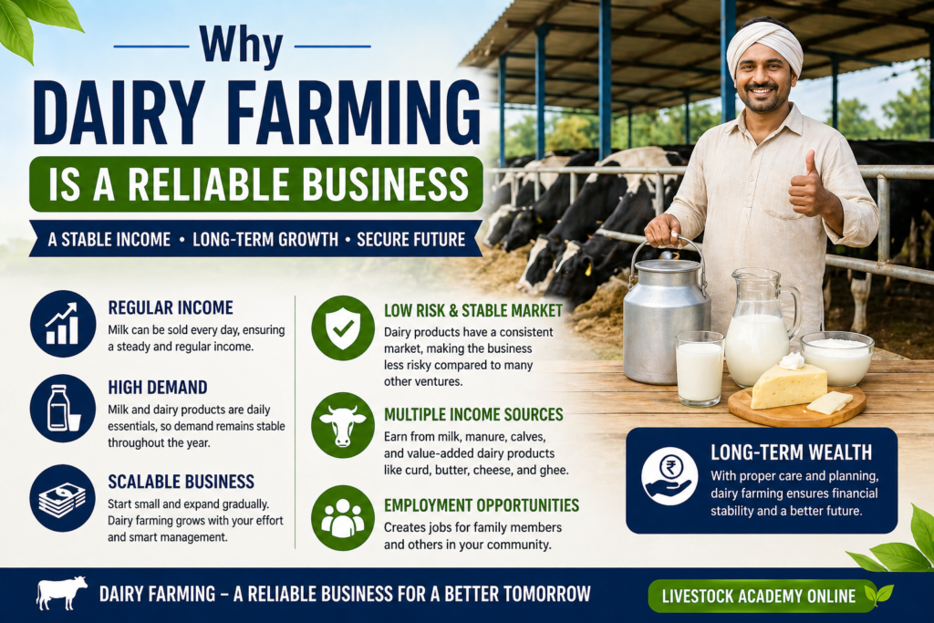 Why dairy farming is a reliable business with regular income and stable market demand